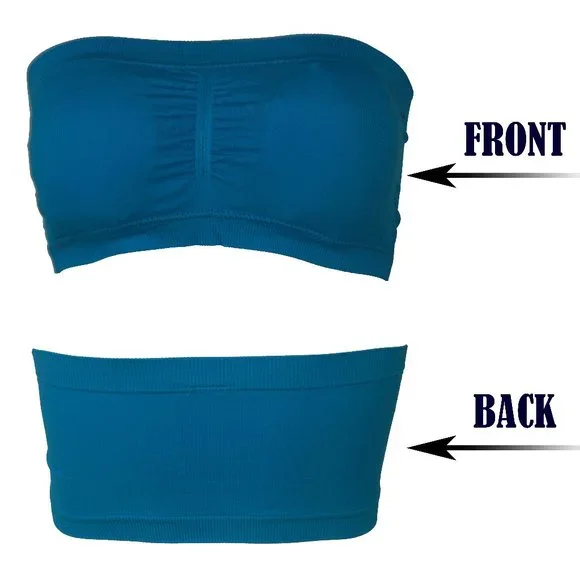 3pcs SET Strapless Bandeau Padded Tube Top Bra Stretch Non-slip - Picture 3 of 9